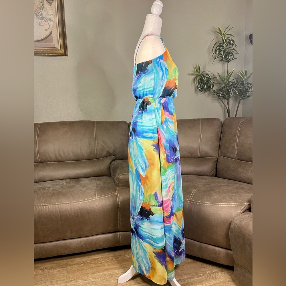 Bisou Bisou Michele Bohbot Watercolor Jewelrd Maxi Dress 4 Spring Summer Party - Picture 6 of 16